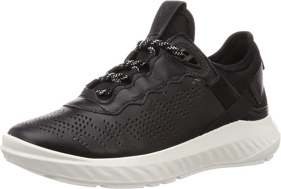ECCO ST.1 LITE SNEAKER - SIZE: WOMEN 7-7.5 (AU/UK W5-5.5) (EU W38) - BLACK/BLACK