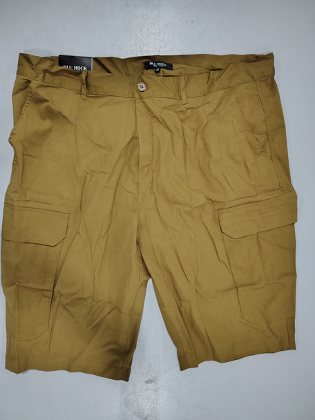BLU ROCK MEN'S COTTON FLEX-STRETCH CARGO SHORTS - SIZE: MEN 42 - TIMBER New