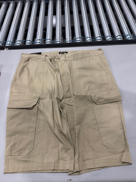 BLU ROCK MEN'S COTTON FLEX-STRETCH CARGO SHORTS - SIZE: MEN 42 - KHAKI