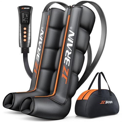 JZBRAIN COMPRESSION BOOTS FULL LEG COMPRESSION FE-7221-BLK/ORG - BLACK ORANGE