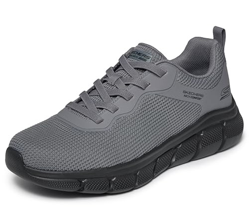 118112 BOBS FROM SKECHERS MEN'S B FLEX - ARCH COMFORT EDGE 11 DARK GRAY New