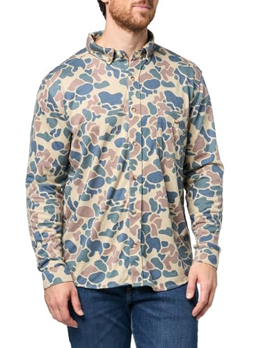 2038-3830-178/000L Field & Stream Men's Reaction Salt Washed Shirt Camo L New