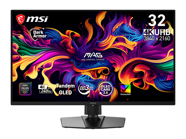 MSI 32 inch UHD 4K 240Hz AMD FreeSync Premium Pro & G-Sync Compatible USB-C OLED