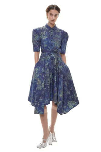 GARYGRAHAM422 WOMEN'S AMANDA DRESS - SIZE: WOMEN XS - INDIGO FLORAL New