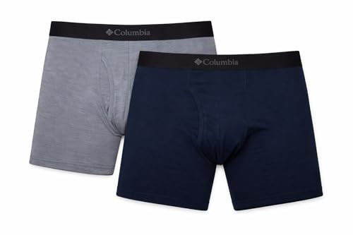 RCU2043 Columbia Men's Merino Wool Boxer Brief City Grey/Collegiate Navy XL New