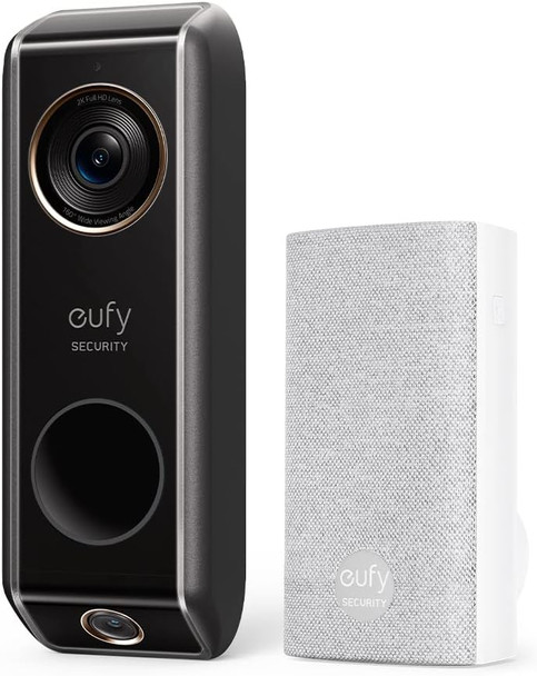 eufy Security S330 Video Doorbell (Wired) with Chime E8203 - BLACK/WHITE