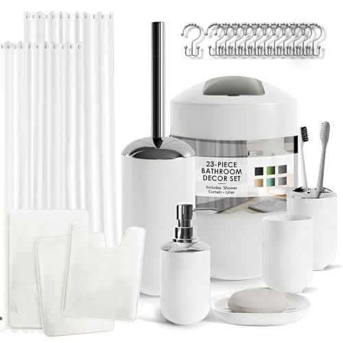 CLARA CLARK BATHROOM SET WHITE BATHROOM ACCESSORIES SET - WHITE