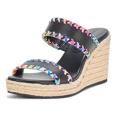 KL154225 KARL LAGERFELD WOMEN'S CARCEL DOUBLE STRAP ESPADRILLE WEDGE - 10