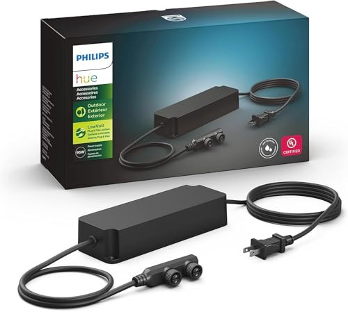 PHILIPS HUE 95W OUTDOOR LOW VOLTAGE CLASS 2 LED POWER SUPPLY UNITS, BLACK