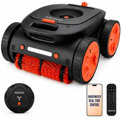 IQUAVIA CORDLESS POOL ROBOT VACUUM FOR INGROUND POOLS WITH APP AND REMOTE