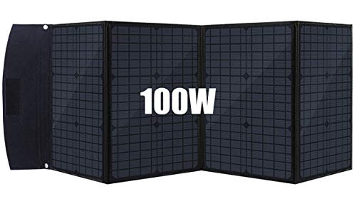 100W Foldable Solar Panel Charger Solar Generator Kit B08834KXJ6 - Black