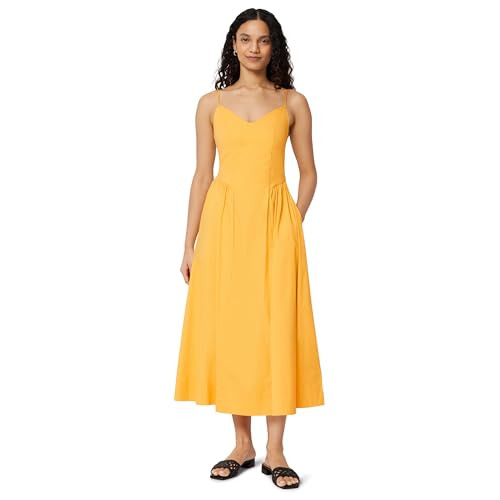 AEWM26775M26 Amazon Essentials Women's Midi Dress, Size L - Gold/Yellow New