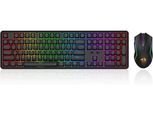 Redragon S163 3-Mode Wilreess Gaming Keyboard & Mouse Combo, 108 Keys K689 PRO