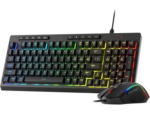 Redragon S141 Gaming Keyboard & Mouse Combo, 98 Keys K515 Wired RGB Membrane