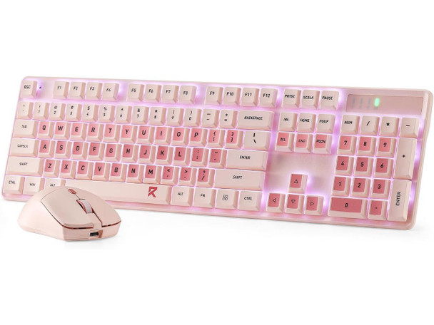 Redragon BS8531 Wireless 104-Key Low-Profile Keyboard, 4000 DPI Mouse Combo, 30%