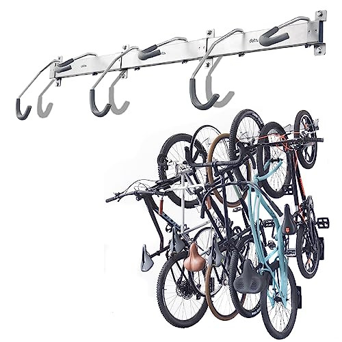DELTA 48"In SILVER 6-BIKE VERTICAL RAIL RACK HOLDS UP TO 450 LBS WM6000 - SILVER New