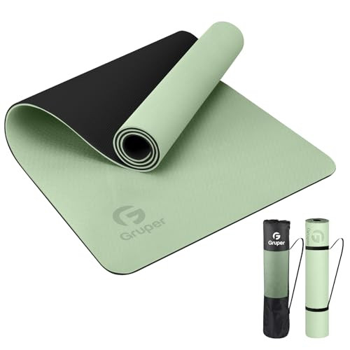 Yoga Mat Non Slip, Eco Friendly Fitness Exercise Mat Carrying Strap -Green/Black New