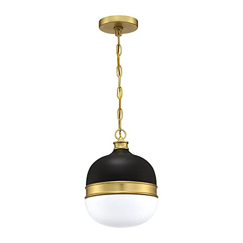 MOTINI Globe Pendant Light Matte Black Gold Brushed Brass White Opal Glass New