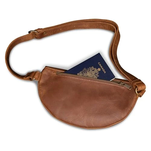 HIDES Nexus Belt Bag Handcrafted Travel Companion Premium Leather Saddle Brown New