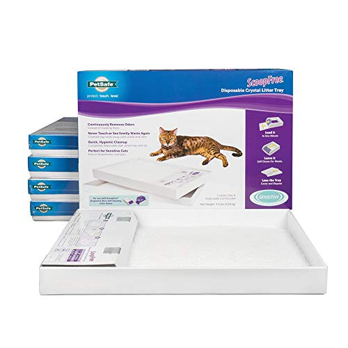 PetSafe ScoopFree Sensitive Disposable Crystal Tray Pack of 6 36 LBS - White New
