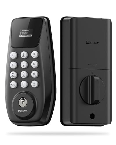 DESLOC C100 KEYLESS ENTRY DOOR LOCK VISUAL DISPLAY AUTO LOCK - BLACK