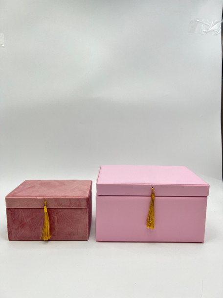 AUGUST & LEO JEWELRY BOX SET ( 2 Boxes Included ) - BRUSH - PINK New