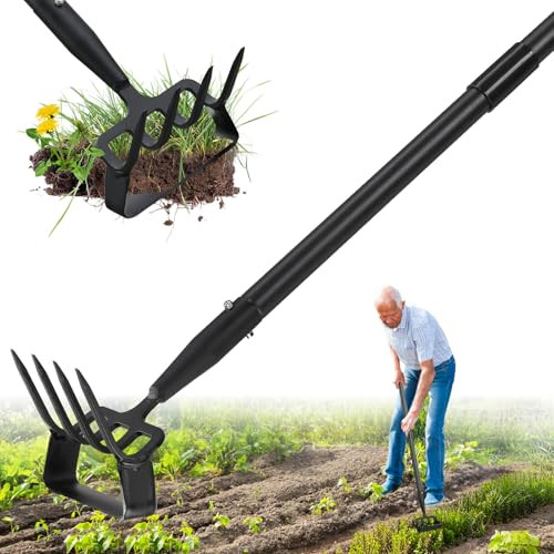 GENERIC HEAVY DUTY STIRRUP HOE,CULTIVATOR,62" HANDLE,GARDEN HOE,WEEDING RAKE New