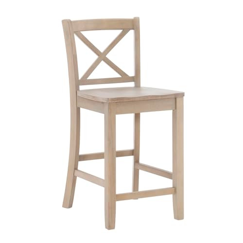 Linon Torino Greywash X Back Counter Stool New