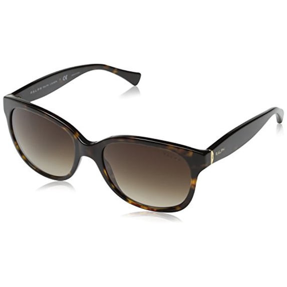 RALPH CAT EYE SHINY DARK HAVANA GRADIENT BROWN 55 MM WOMEN'S SUNGLASSES - BROWN