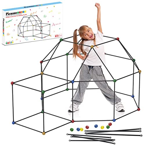 PicassoTiles Fort Building Kit Playset 100P Piece Toy Set B08SF5C13K - Blue New