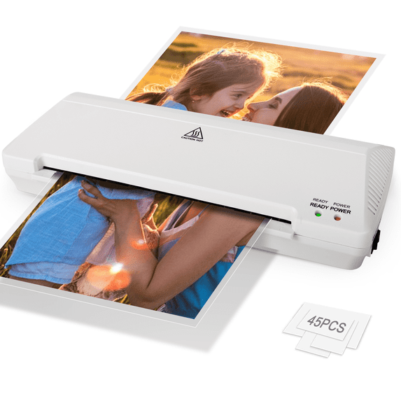ZYERCH LAMINATOR 9" A4 LAMINATOR MACHINE, DESKTOP THERMAL LAMINATOR - WHITE