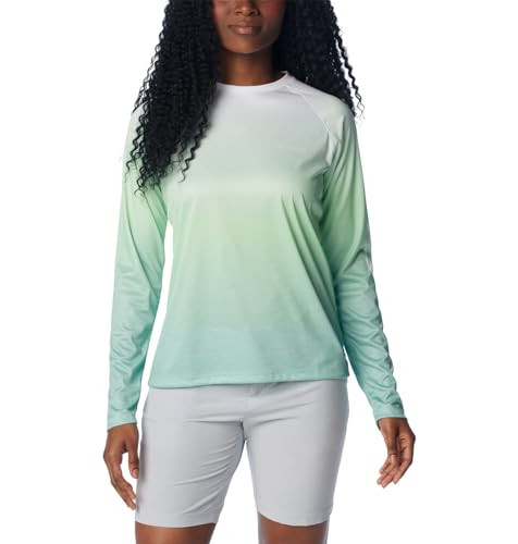 FL2009 COLUMBIA PFG SUPER TIDAL TEE LONG SLEEVE WOMEN 2XL NEW MINT GRADIENT New