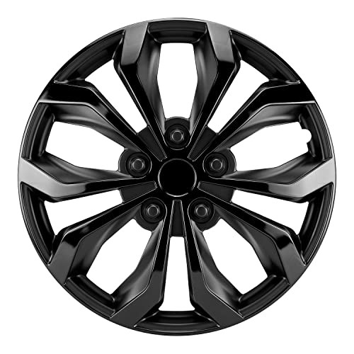 Pilot Automotive 16" Spyder Gunmetal Grey & Black Universal Hubcap 4-pack