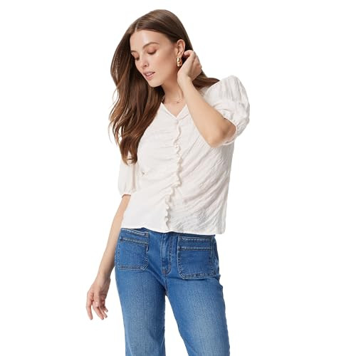 SAM EDELMAN WOMEN'S DAKOTA PUFF SHORT SLEEVE SHIRRED - SIZE S - GARDENIA