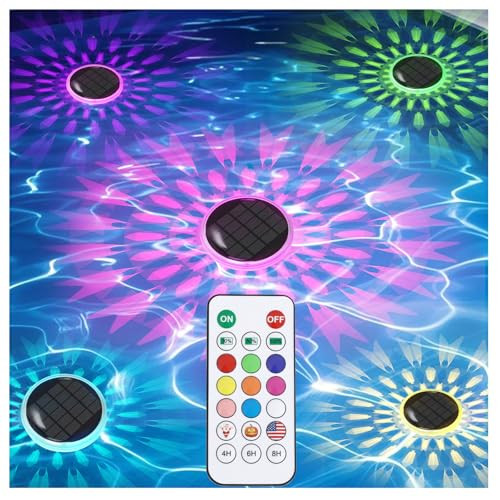 ENERGETIC SOLAR FLOATING POOL LIGHTS RGBW COLOR CHANGING 5 PACK - WHITE