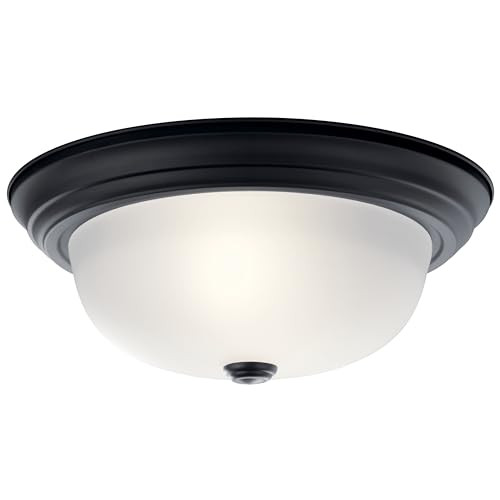 Kichler 8112BK Flush Mount, 1-Light 120 Total Watts, Black New
