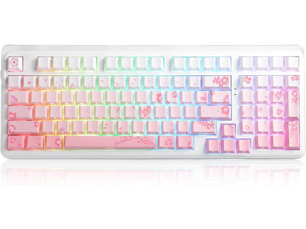 DAREU EK98 Pro Sakura Pink 98-key Wireless Gaming Mechanical Keyboard, Hot-Swap