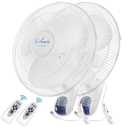 Simple Deluxe 16'' Wall Mount Fan with Remote Control 3 Speed Timer B07D7HTGZV New