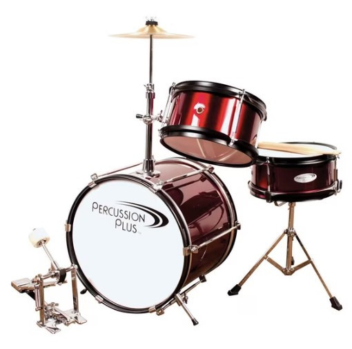B00721BW20 Percussion Pluss PPJR3WR 3-Piece Drum Set New