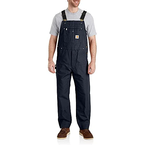 CARHARTT MEN'S ICONIC R01 DUCK BIB OVERALL SIZE MEN 28 X 32 NAVY
