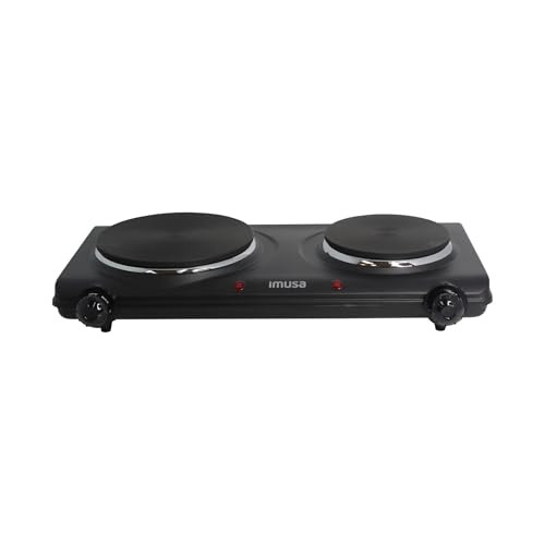 IMUSA DOUBLE ELECTRIC HOT PLATE, PERFECT - BLACK