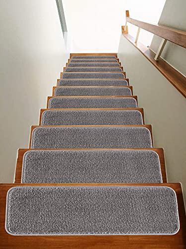 Mod-Arte Solo Collection Stair Treads Solid Colors Rubber Backing 8.5"x30" Gray New