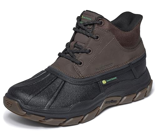 256026WW SKECHERS MEN'S JDM RESPECTED SWAMPER - SIZE 11.5 XW - CHOCOLATE BLACK