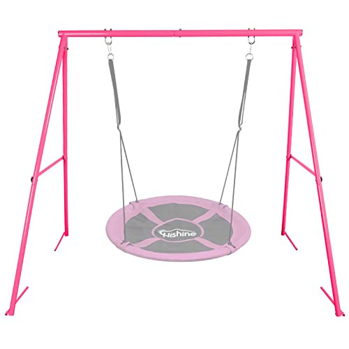 Hishine Swing Stand for Porch Outdoor Heavy Duty Swing Frame Full Steel Metal New
