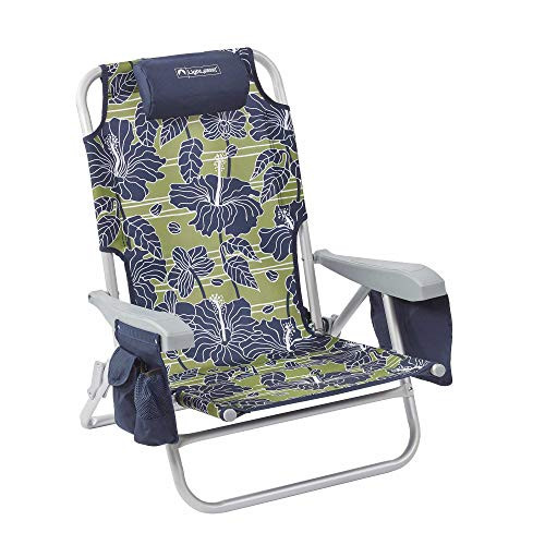 Lightspeed Outdoors Reclining Beach Chair Lightweight Folding Chair Hibiscus New
