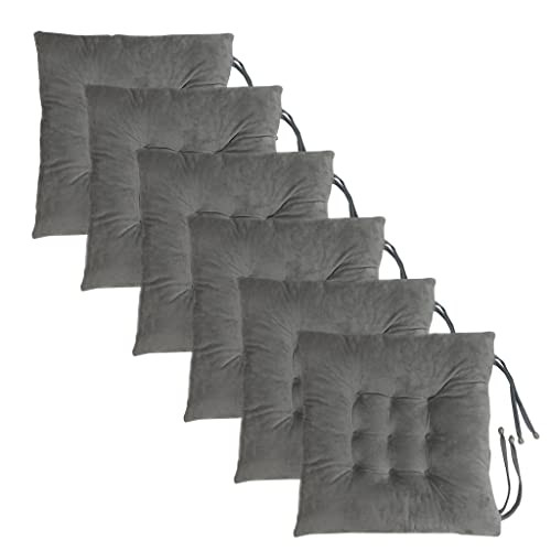 Civkor Chair Pads Seat Cushions 16x16 Inch with Ties for Dining Chairs, 6Pcs New