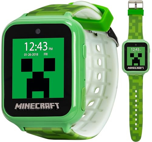 Minecraft Kids LED Smartwatch with 10 Creeper and Mob Watch Faces New