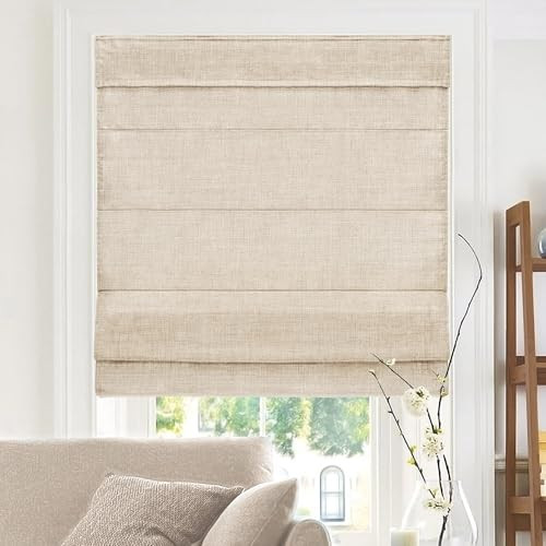 Chicology Cordless Roman Window Shade Belgian Flax 23"W x 64"H New