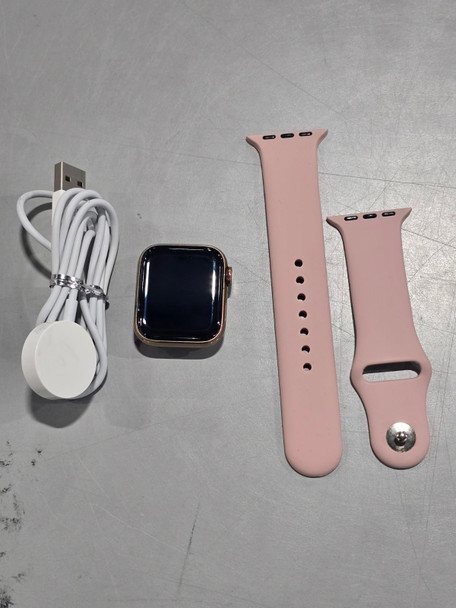 APPLE WATCH SERIES 4 GPS + LTE 40MM GOLD STAINLESS STEEL CASE PINK SPORT BAND