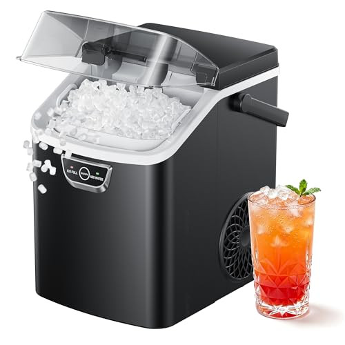 ICYGLEE EUHOMY NUGGET ICE MAKER COUNTERTOP MAX 40LBS DAILY SONIC ICE - BLACK